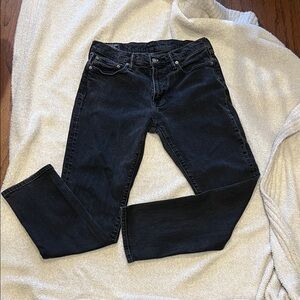 Abercrombie & Fitch Black Denim Jeans 31x30 Rustin Athletic Slim Fit Stretch